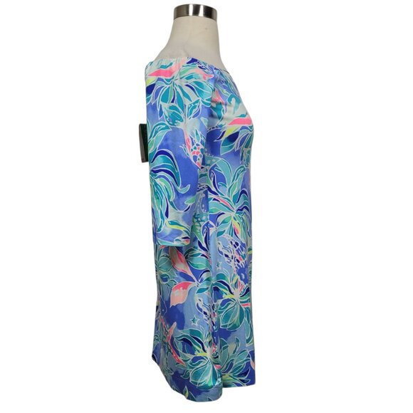 Lilly Pulitzer Laurana Off Shoulder Dress XS Bennet Blue Celestial Seas NWT - Picture 4 of 10